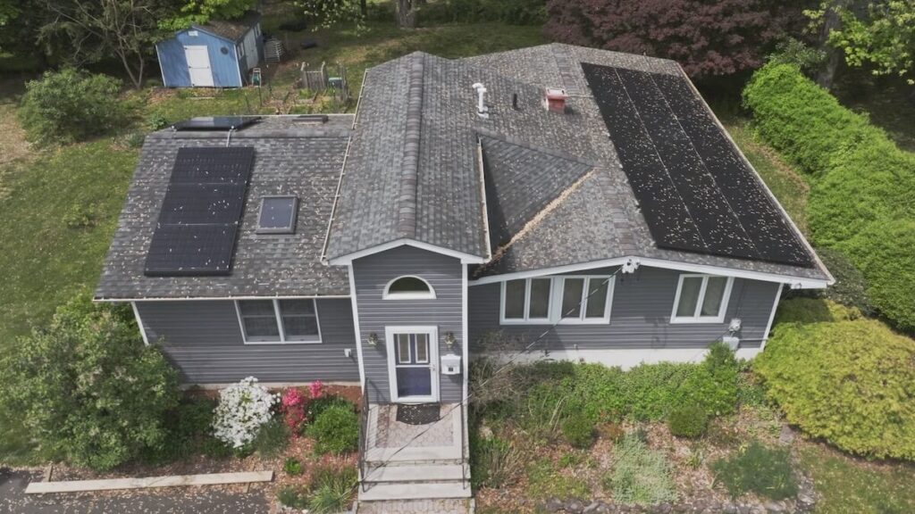 Home with solar panels.